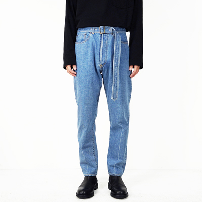 ESSAY [ BELTED BAG JEANS (P-1) ] INDIGO DENIM