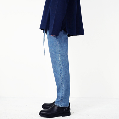 ESSAY [ BELTED BAG JEANS (P-1) ] INDIGO DENIM