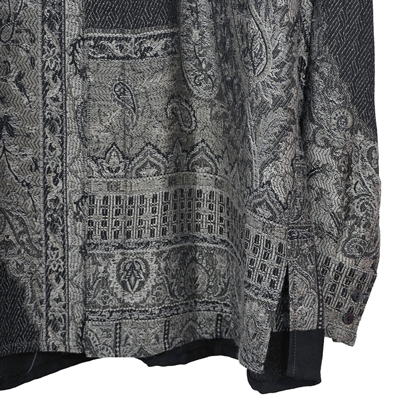 YANTOR [ Tibetan Paisley Jacquard Wool Shirts ] GRAY