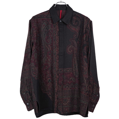 YANTOR [ Tibetan Paisley Jacquard Wool Shirts ] RED