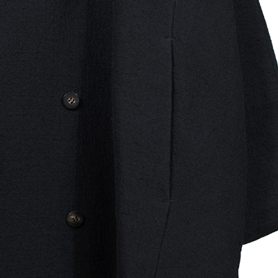 YANTOR [ Cotton Linen Wool Dolman Coat ] BLACK