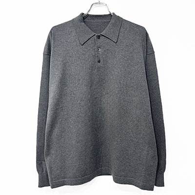 crepuscule [ L/S Knit Polo ] GRAY