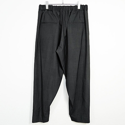 YANTOR [ Uneven Dyed Wool 6tuck Pants ] BLACK