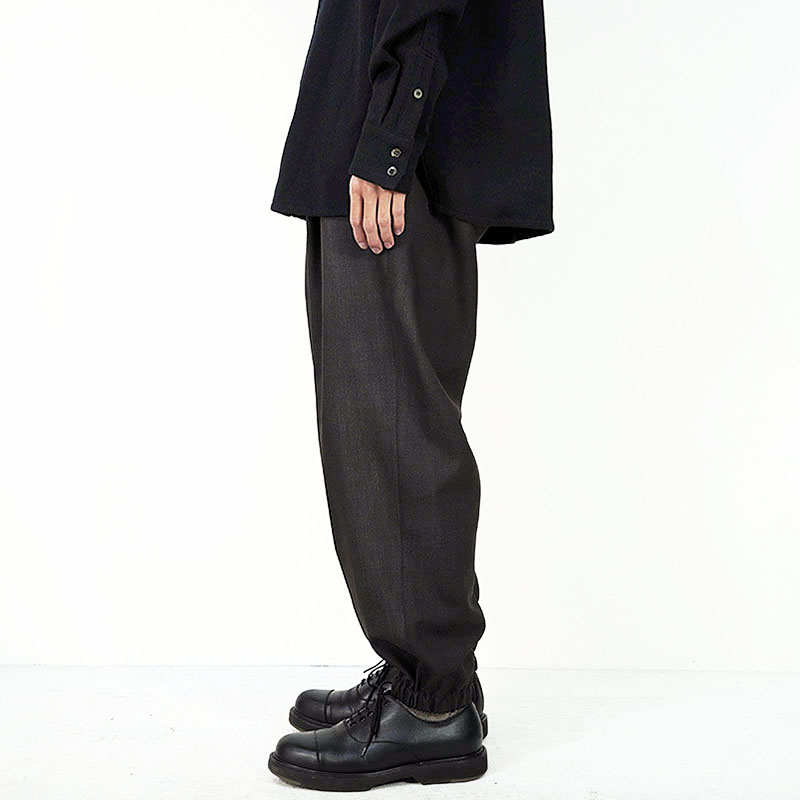 YANTOR [ Uneven Dyed Wool Monk Pants ] BLACK