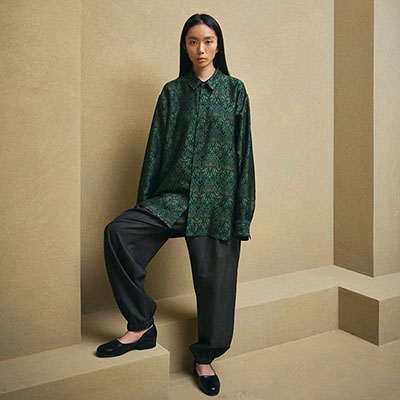 YANTOR [ Uneven Dyed Wool Monk Pants ] BLACK