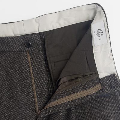 URU [ WOOL LIGHT TWEED 1 TUCK PANTS ] BROWN