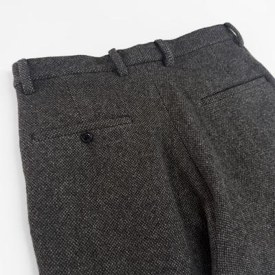 URU [ WOOL LIGHT TWEED 1 TUCK PANTS ] BROWN