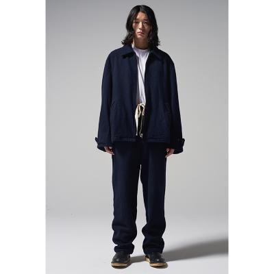 URU [ WOOL LIGHT TWEED ZIP UP BLOUSON ] NAVY