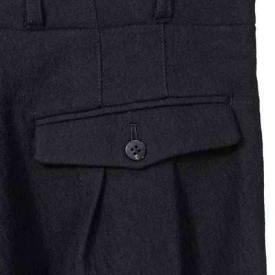 YANTOR [ Cotton Linen Wool 3 tuck pants ] BLACK