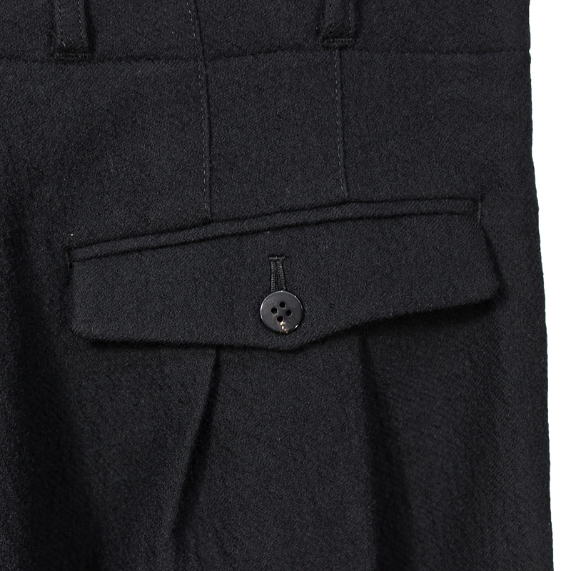 YANTOR [ Cotton Linen Wool 3 tuck pants ] BLACK | ロイド・エフ 