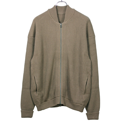 crepuscule [ rib stitch zip cardigan ] BROWN