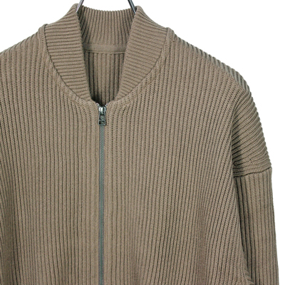 crepuscule [ rib stitch zip cardigan ] BROWN