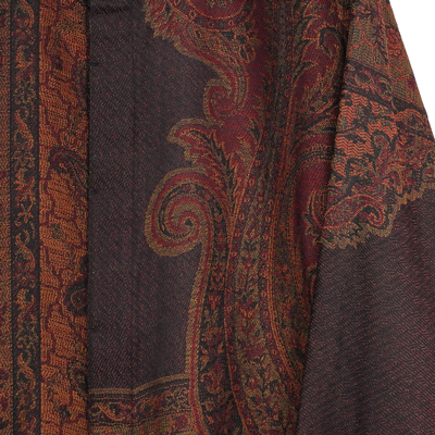 YANTOR [ Tibetan Paisley Jacquard Flyfront Shirts ] DARK ORANGE