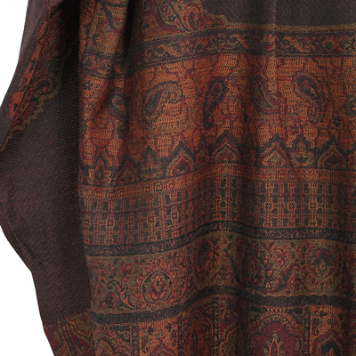 YANTOR [ Tibetan Paisley Jacquard Flyfront Shirts ] DARK ORANGE