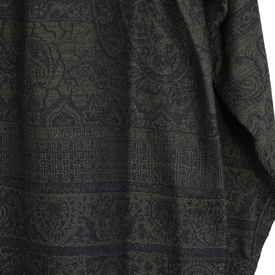 YANTOR [ Tibetan Paisley Jacquard Flyfront Shirts ] BLACK