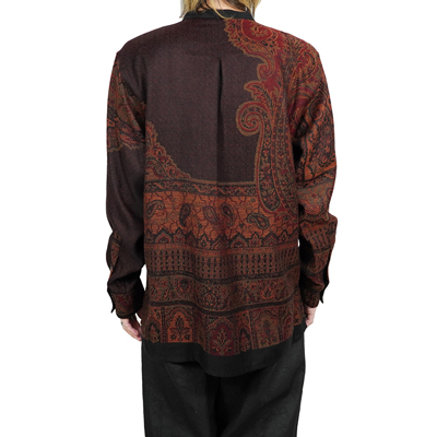 YANTOR [ Tibetan Paisley Jacquard Flyfront Shirts ] DARK ORANGE