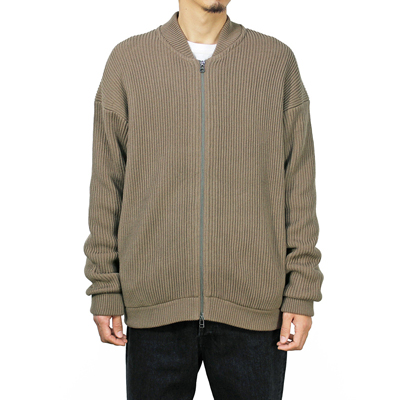 crepuscule [ rib stitch zip cardigan ] BROWN