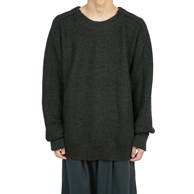 YANTOR [ Plating WoolCotton Wide Sweater ] DEEPFOREST