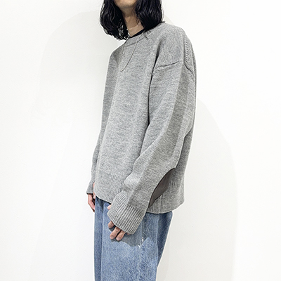 refomed [ WRIST PATCH WIDE KNIT ] GRAY