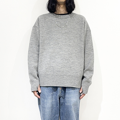 refomed [ WRIST PATCH WIDE KNIT ] GRAY