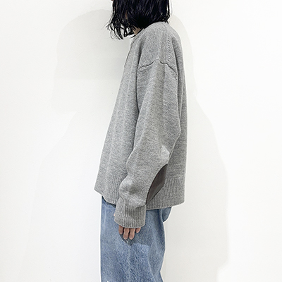 refomed [ WRIST PATCH WIDE KNIT ] GRAY