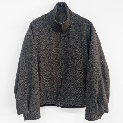 URU [ WOOL LIGHT TWEED ZIP UP BLOUSON ] BROWN