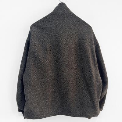 URU [ WOOL LIGHT TWEED ZIP UP BLOUSON ] BROWN