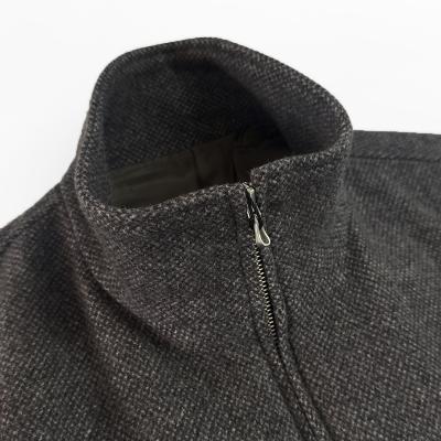 URU [ WOOL LIGHT TWEED ZIP UP BLOUSON ] BROWN