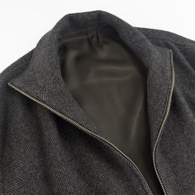 URU [ WOOL LIGHT TWEED ZIP UP BLOUSON ] BROWN