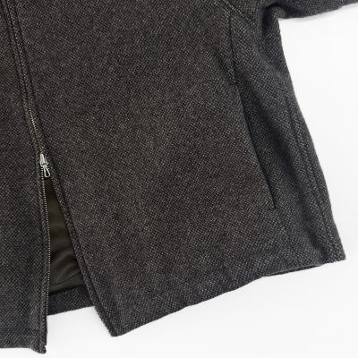 URU [ WOOL LIGHT TWEED ZIP UP BLOUSON ] BROWN