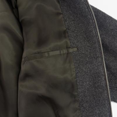 URU [ WOOL LIGHT TWEED ZIP UP BLOUSON ] BROWN