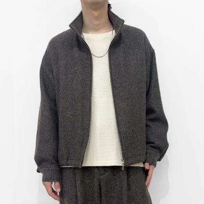 URU [ WOOL LIGHT TWEED ZIP UP BLOUSON ] BROWN