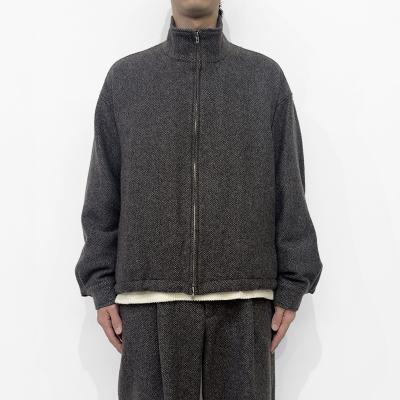 URU [ WOOL LIGHT TWEED ZIP UP BLOUSON ] BROWN