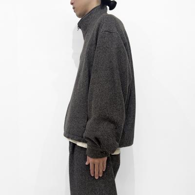 URU [ WOOL LIGHT TWEED ZIP UP BLOUSON ] BROWN