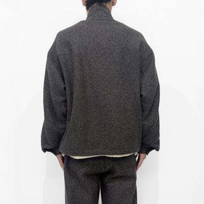 URU [ WOOL LIGHT TWEED ZIP UP BLOUSON ] BROWN