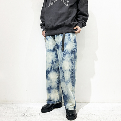 SUGARHILL [ RANDOM BLEACH CLASSIC DENIM PANTS ] FADED INDIGO