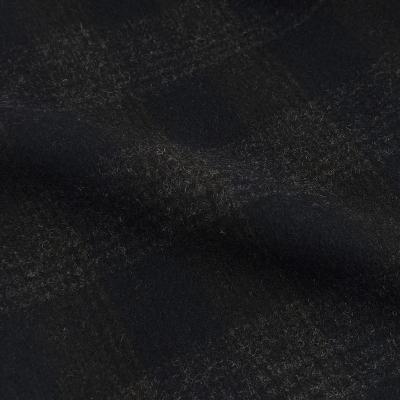 URU [ WOOL GLENCHECK WIDE PANTS ] D.NAVY