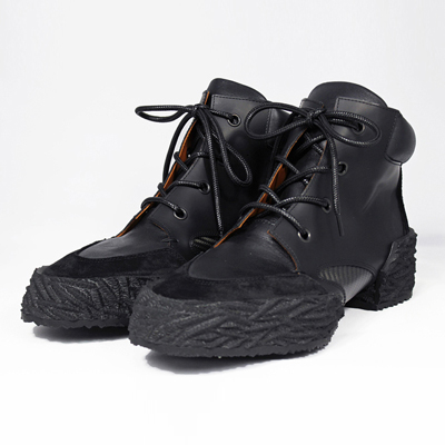 MIDORIKAWA RYO [Lace-up Boots-Carbon×Leather-] BLK