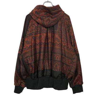 YANTOR [ Tibetan Paisley Jacquard Hoodie Wide Blouson ] DARK ORANGE