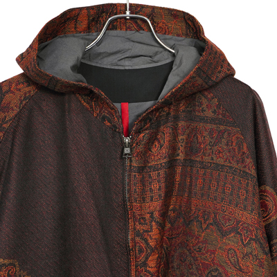 YANTOR [ Tibetan Paisley Jacquard Hoodie Wide Blouson ] DARK ORANGE