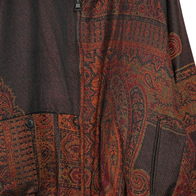 YANTOR [ Tibetan Paisley Jacquard Hoodie Wide Blouson ] DARK ORANGE