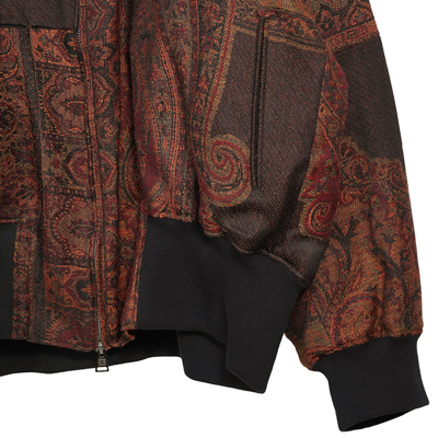 YANTOR [ Tibetan Paisley Jacquard Hoodie Wide Blouson ] DARK ORANGE