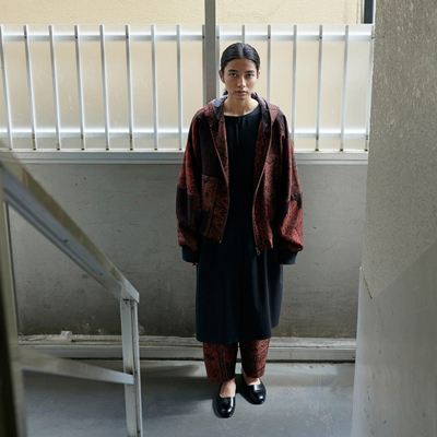 YANTOR [ Tibetan Paisley Jacquard Hoodie Wide Blouson ] DARK ORANGE