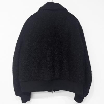 URU [ WOOL BOA ZIP UP BLOUSON ] BLACK