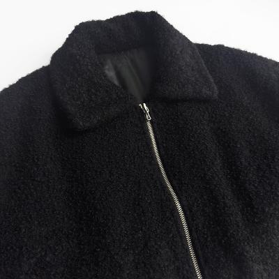 URU [ WOOL BOA ZIP UP BLOUSON ] BLACK