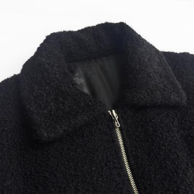 URU [ WOOL BOA ZIP UP BLOUSON ] BLACK