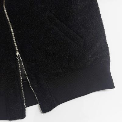 URU [ WOOL BOA ZIP UP BLOUSON ] BLACK