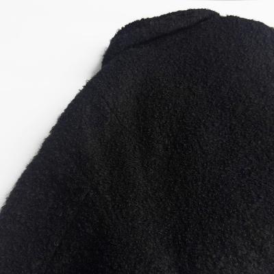 URU [ WOOL BOA ZIP UP BLOUSON ] BLACK