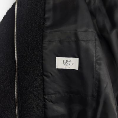 URU [ WOOL BOA ZIP UP BLOUSON ] BLACK