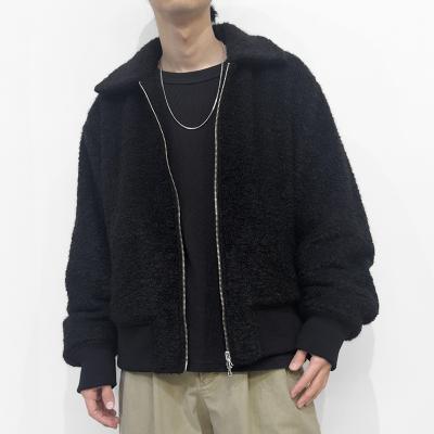 URU [ WOOL BOA ZIP UP BLOUSON ] BLACK